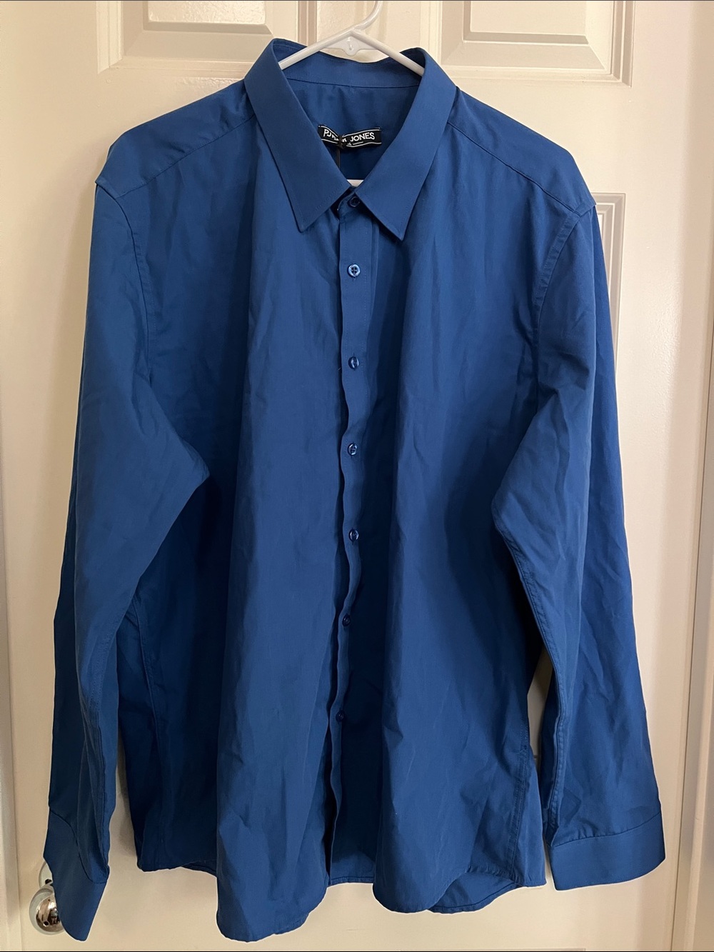 Paul Jones Men's Blue Classic Button-Up Dress Shirt